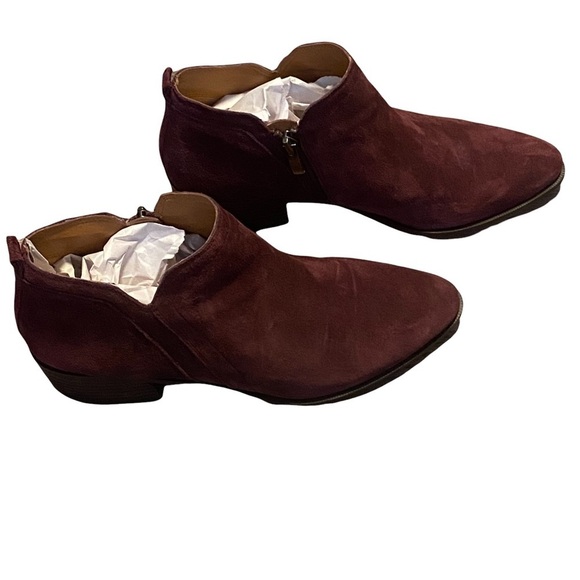Franco‎ Sarto ‘Paivley’ Burgundy Suede Ankle Boots - Picture 3 of 12
